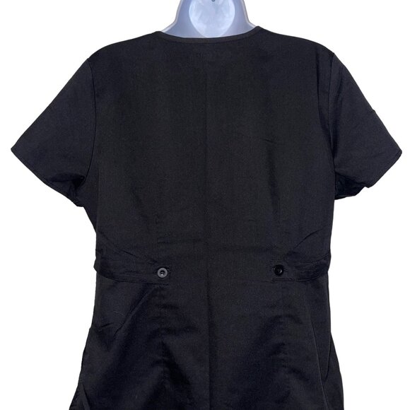 Greys Anatomy by Barco Black Womens M Scrub Top Shirt Style 4153 Pockets Solid - Picture 7 of 9